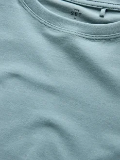 The Set 4 Pack Crew Neck Half Sleeve T-Shirts Blue/Light Blue/Cream/White
