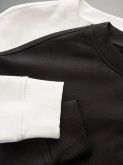The Set 2 Pack Crew Neck Sweatshirts Black/Cream