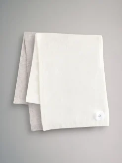 The Set 2 Pack Fine Knit Scarf Set Oatmeal/Cream
