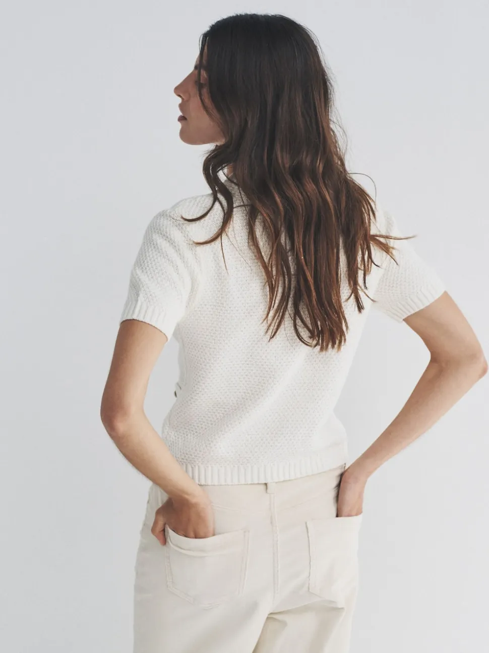The Set 2 Pack Gold Button Knitted Short Sleeve Cardigans Cream/Black