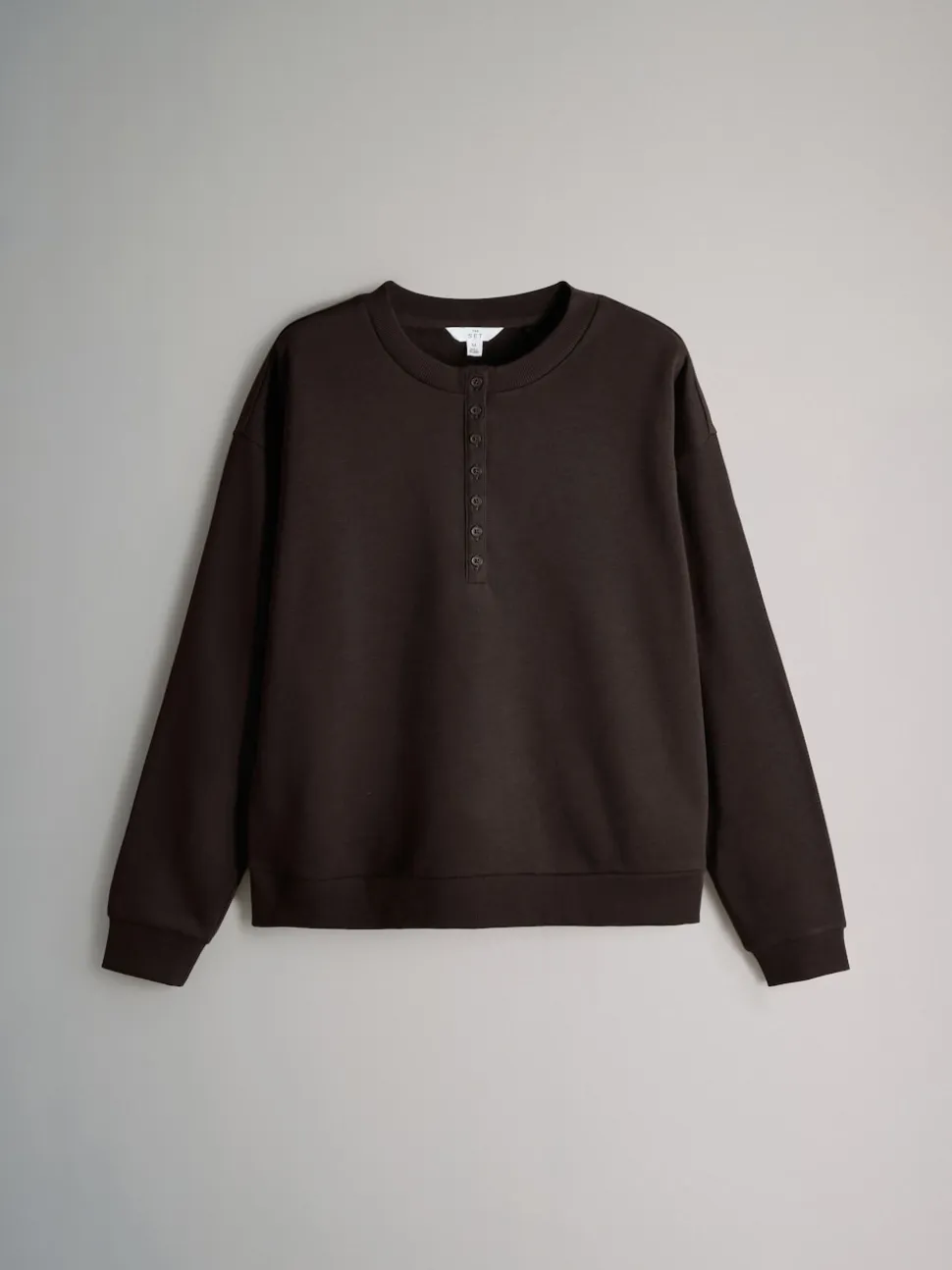 The Set 3 Pack Henley Sweatshirts Black/Chocolate Brown/Cream