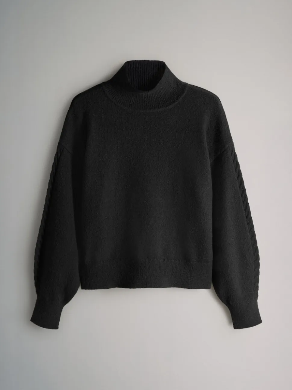 The Set 2 Pack High Neck Jumper/Cardigan Black Cable