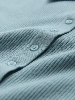 The Set 3 Pack Knitted Ribbed Polo Tops Brown/Neutral/Blue