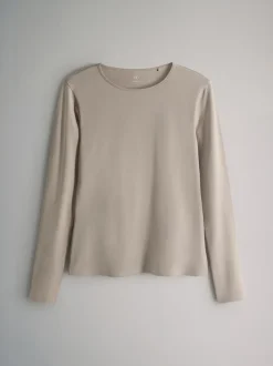 The Set 7 Pack Long Sleeve Crew Neck T-Shirts Chocolate Brown/ Taupe Brown/ Light Brown/ Neutral