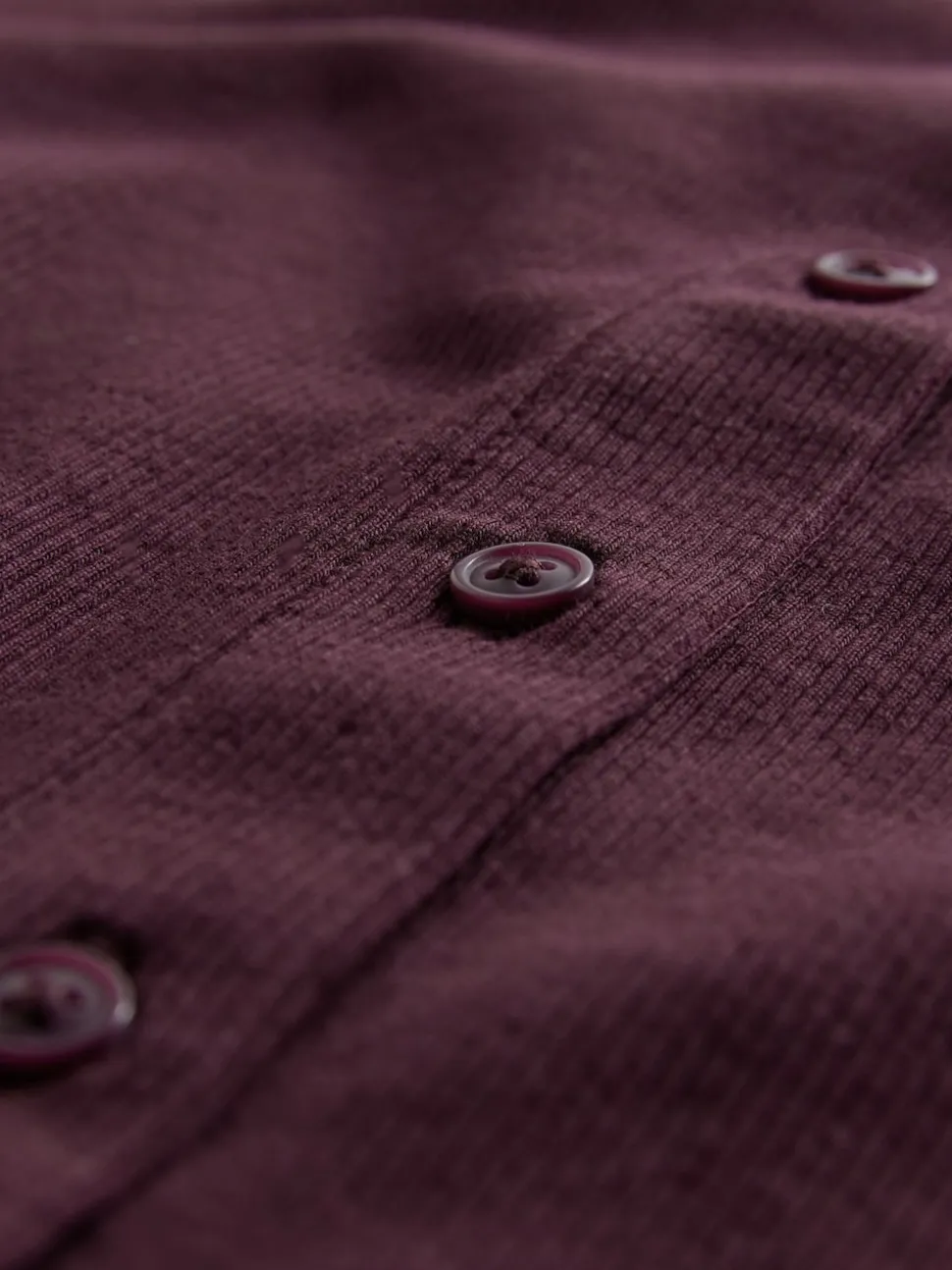 The Set 3 Pack Long Sleeve Button Through Rib T-Shirt Black/Chocolate Brown/Berry