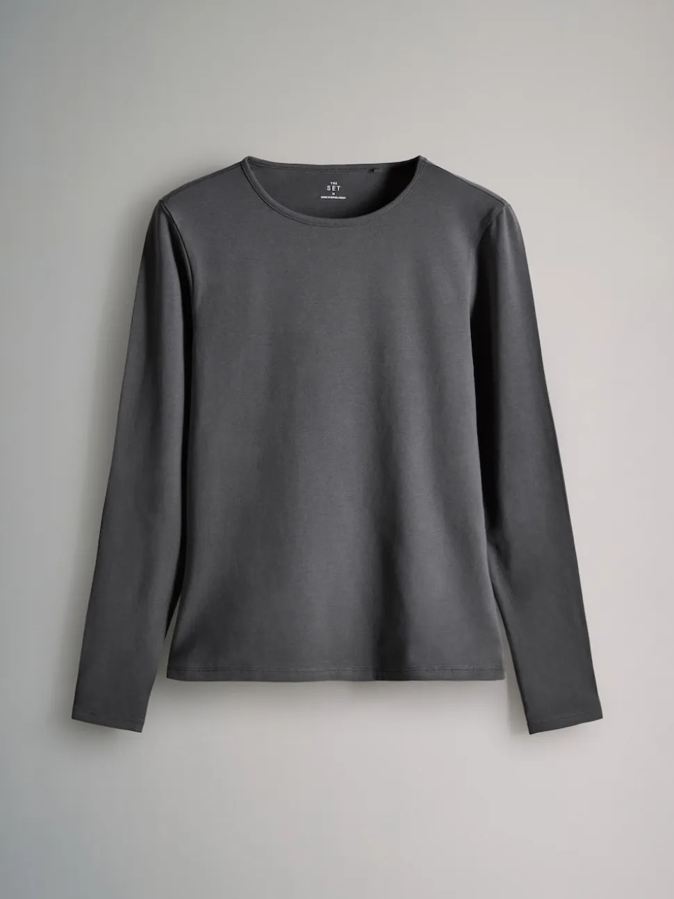The Set 7 Pack Long Sleeve Crew Neck T-Shirts Stripe/Black/Grey/White