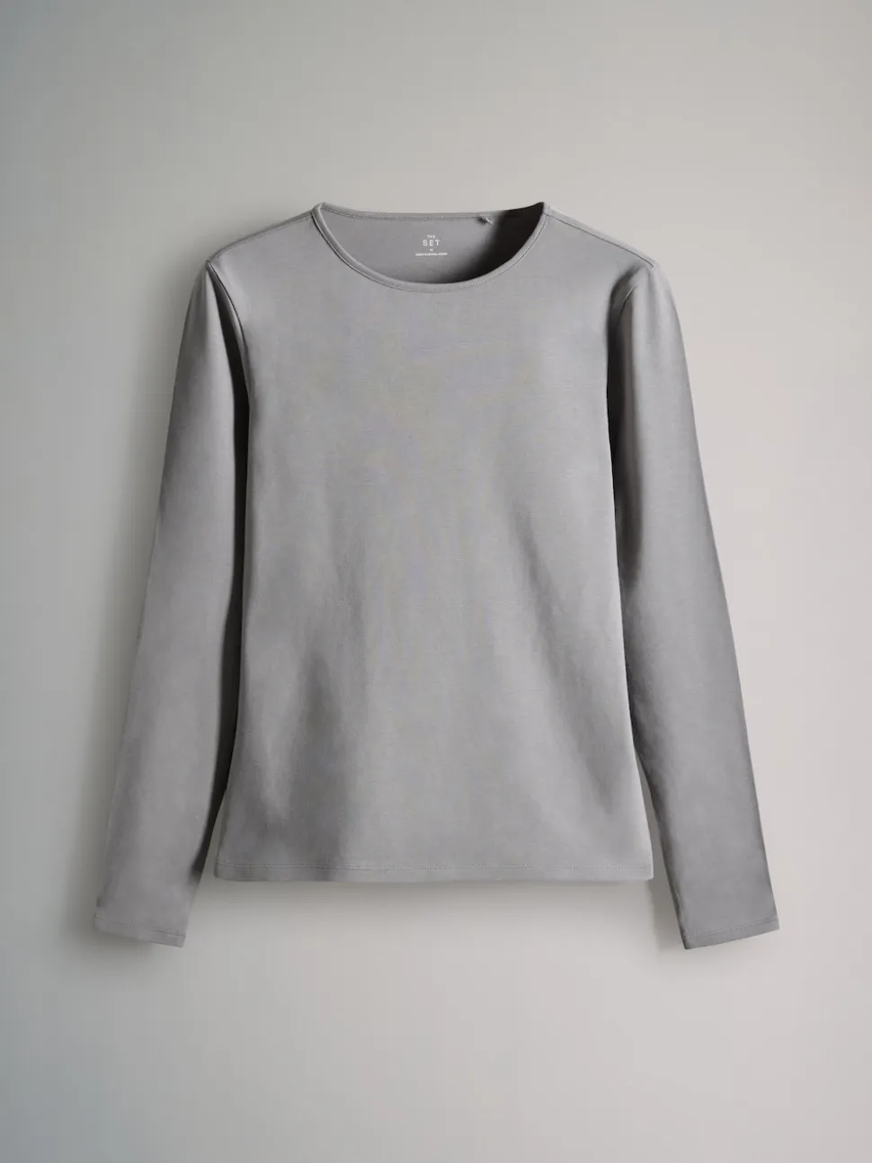 The Set 7 Pack Long Sleeve Crew Neck T-Shirts Stripe/Black/Grey/White