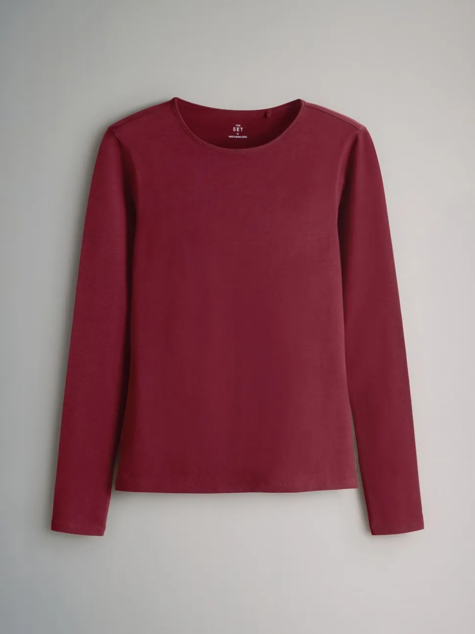 The Set 5 Pack Long Sleeve Crew Neck T-Shirts Navy/Light Blue Stripe/Red/Stone Brown/White