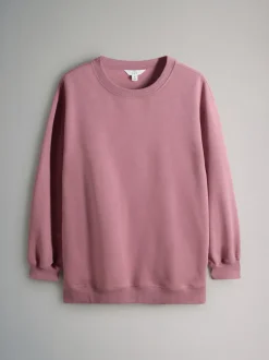 The Set 2 Pack Longline Crew Neck Sweatshirt Navy/Pink