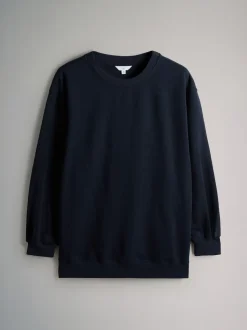 The Set 2 Pack Longline Crew Neck Sweatshirt Navy/Pink