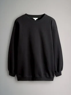 The Set 2 Pack Longline Crew Neck Sweatshirt Black/Chocolate