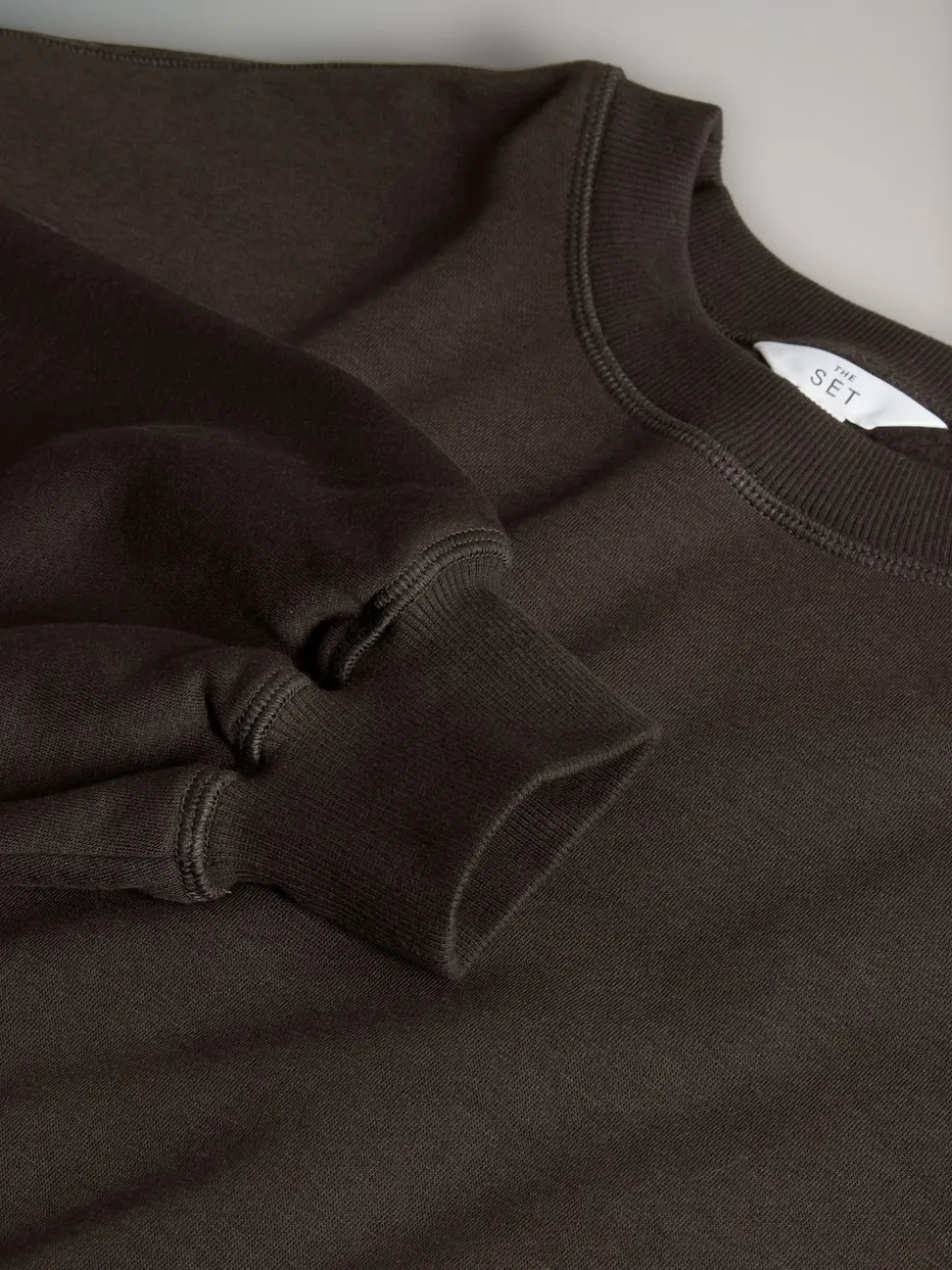 The Set 2 Pack Longline Crew Neck Sweatshirt Black/Chocolate