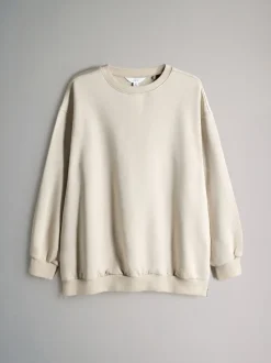 The Set 2 Pack Longline Crew Neck Sweatshirt Charcoal Marl/Cream