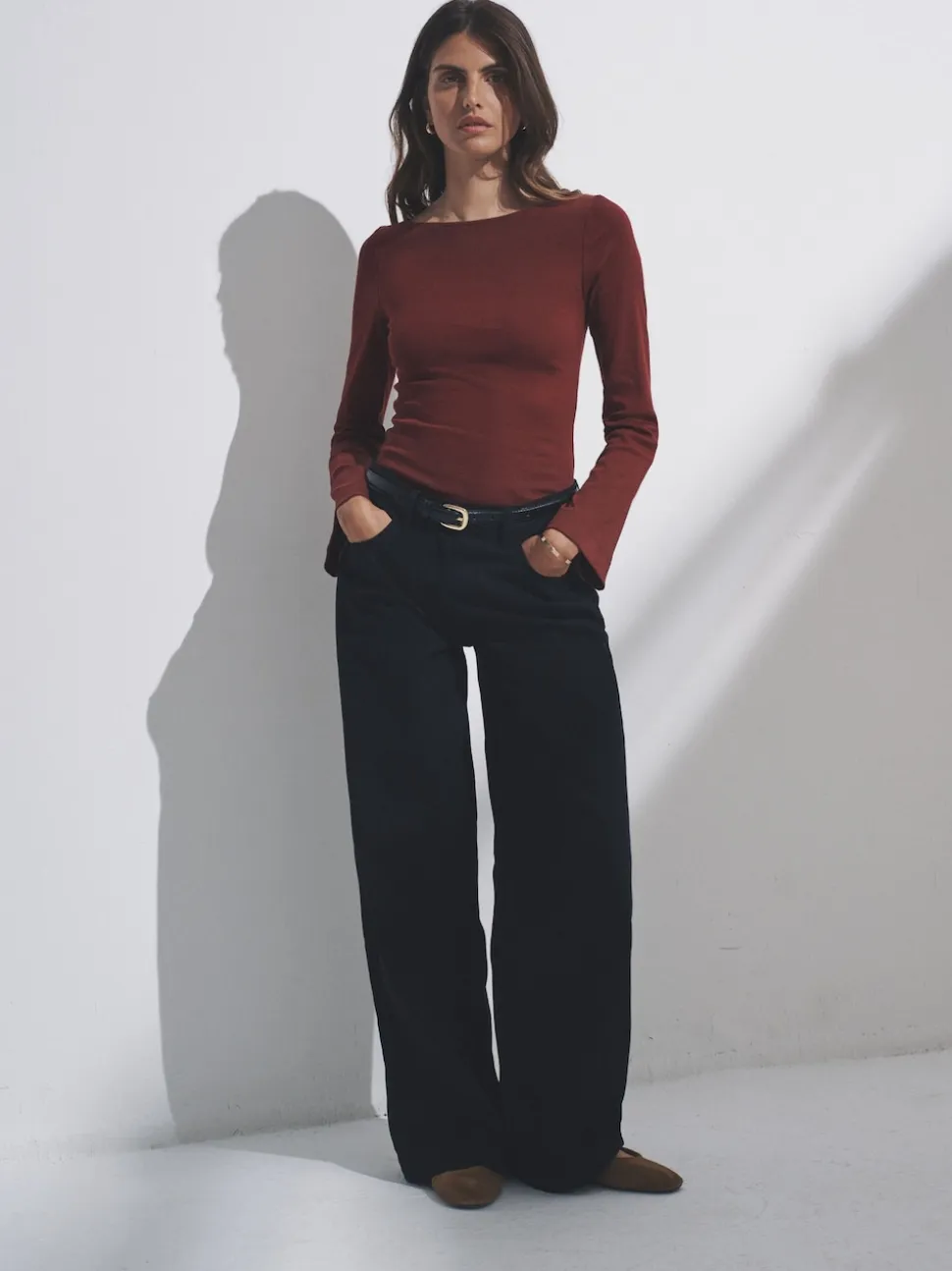 The Set 2 Pack Low Rise Wide Leg Denim Jeans Black/Mid Blue