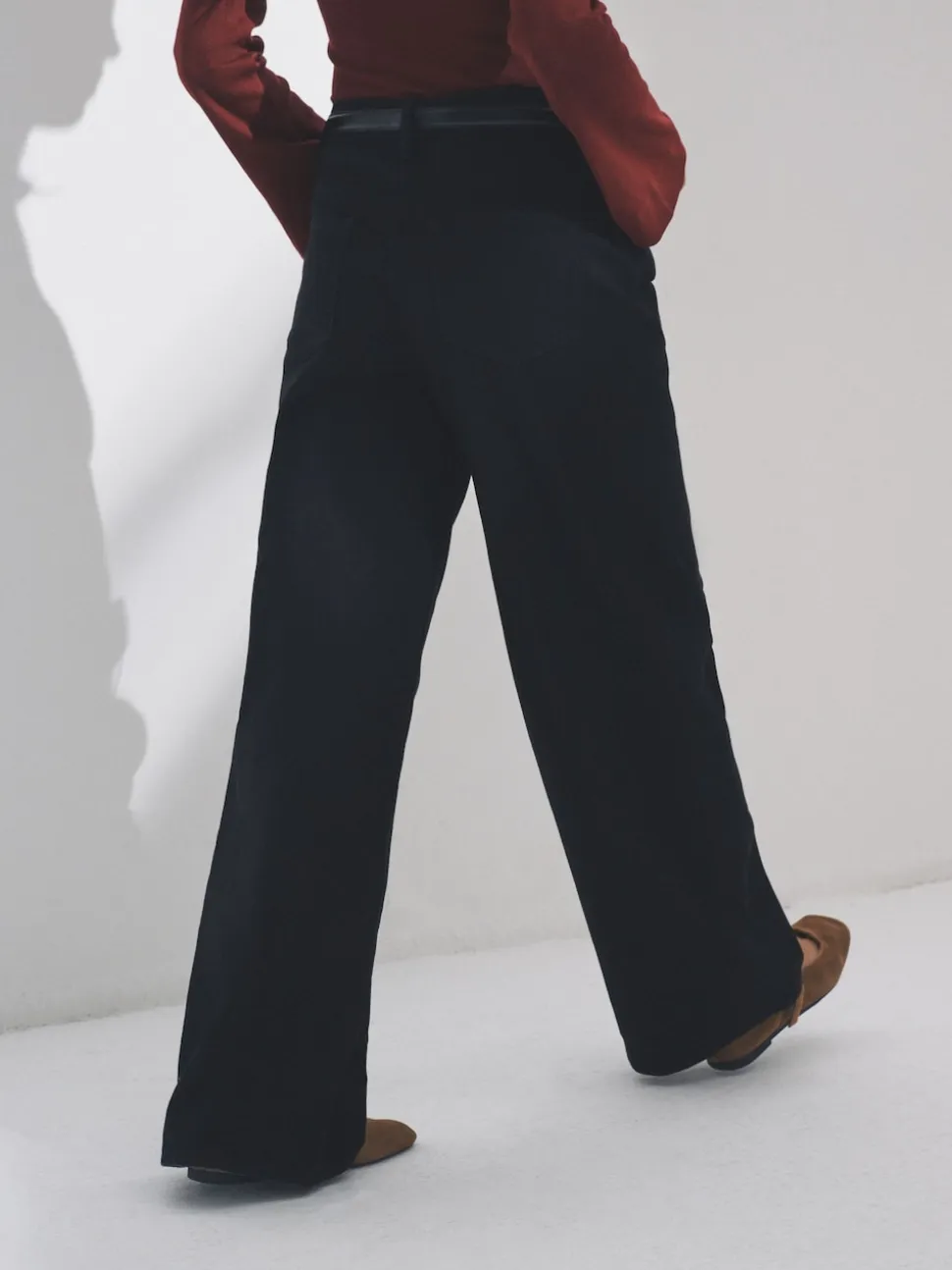 The Set 2 Pack Low Rise Wide Leg Denim Jeans Black/Mid Blue