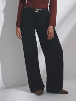 The Set 2 Pack Low Rise Wide Leg Denim Jeans Black/Mid Blue