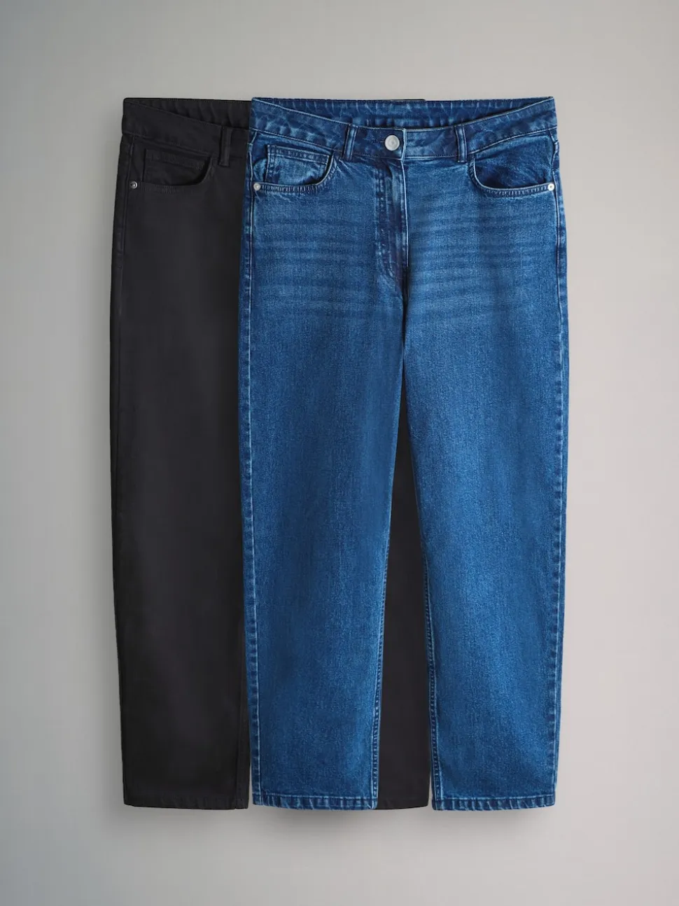The Set 2 Pack Mom Jeans Black/Dark Blue