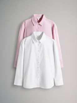 The Set 2 Pack Oxford Shirts Pale Pink/White