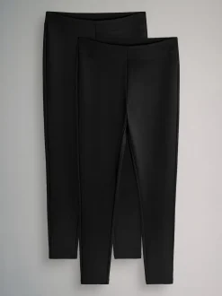 The Set 2 Pack Ponte Leggings Black