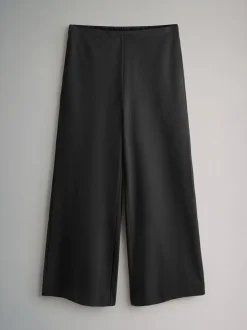 The Set 2 Pack Ponte Pinstripe Wide Leg Trousers Black/Navy