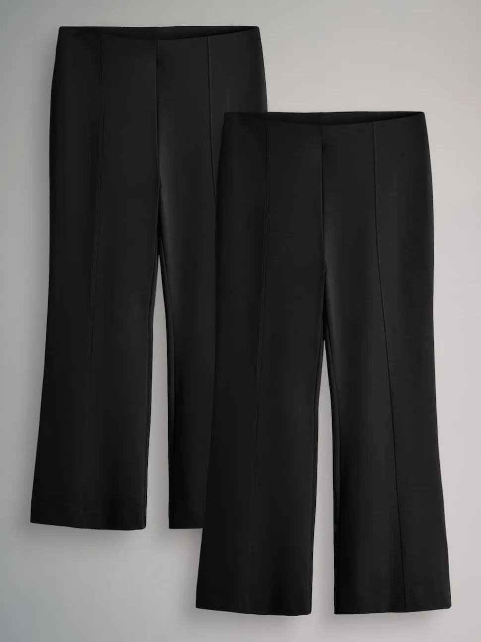 The Set 2 Pack Ponte Wide Leg Trousers Black