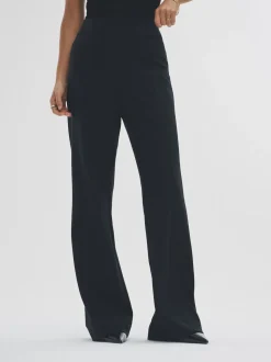 The Set 2 Pack Ponte Wide Leg Trousers Black