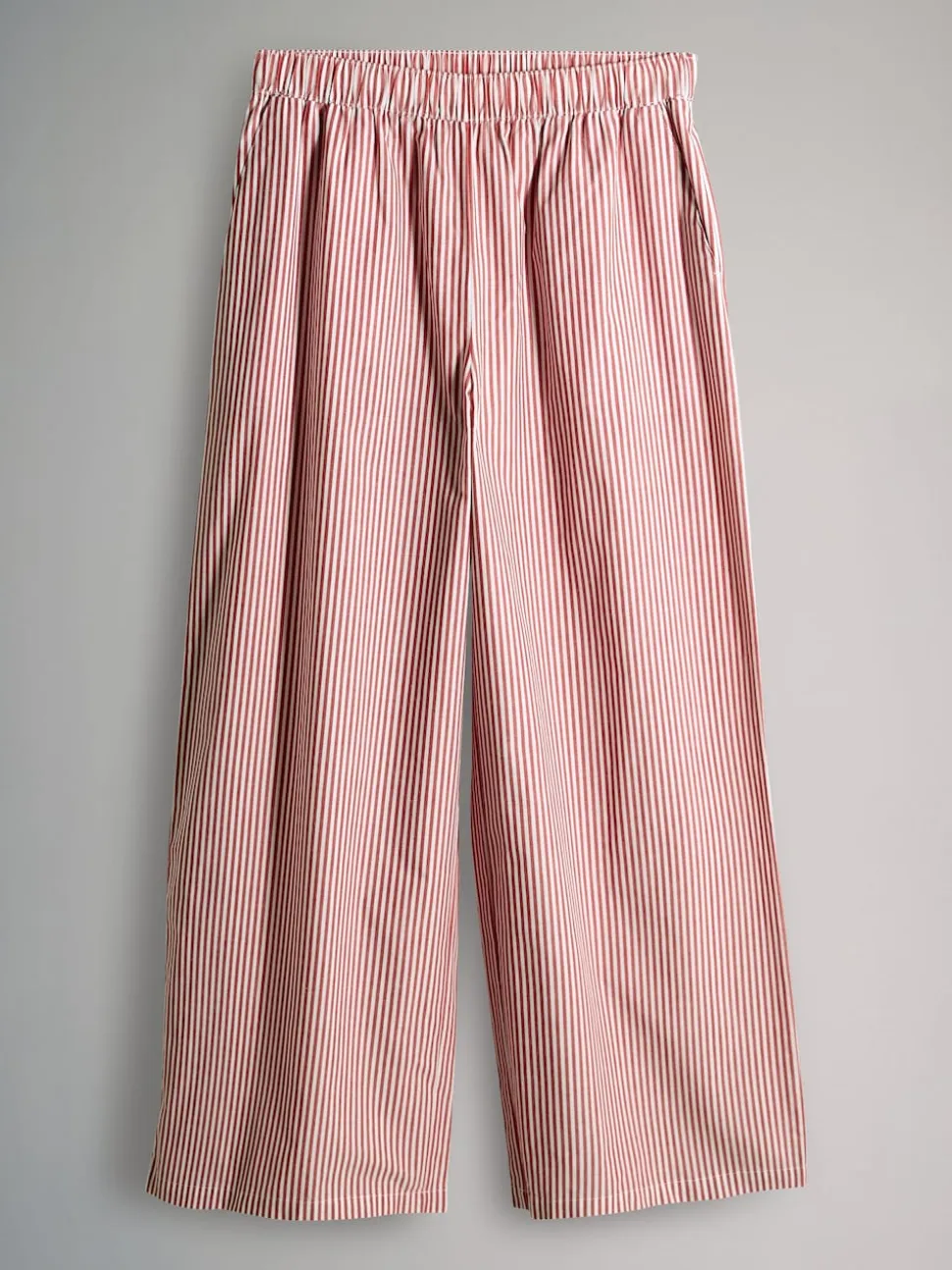The Set 2 Pack Pull On Cotton Trousers Navy Stripe/Red Stripe