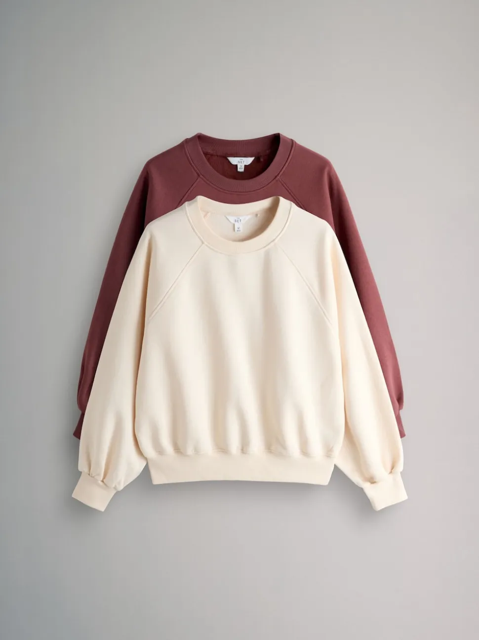The Set 2 Pack Raglan Sweat Tops Pink/Cream