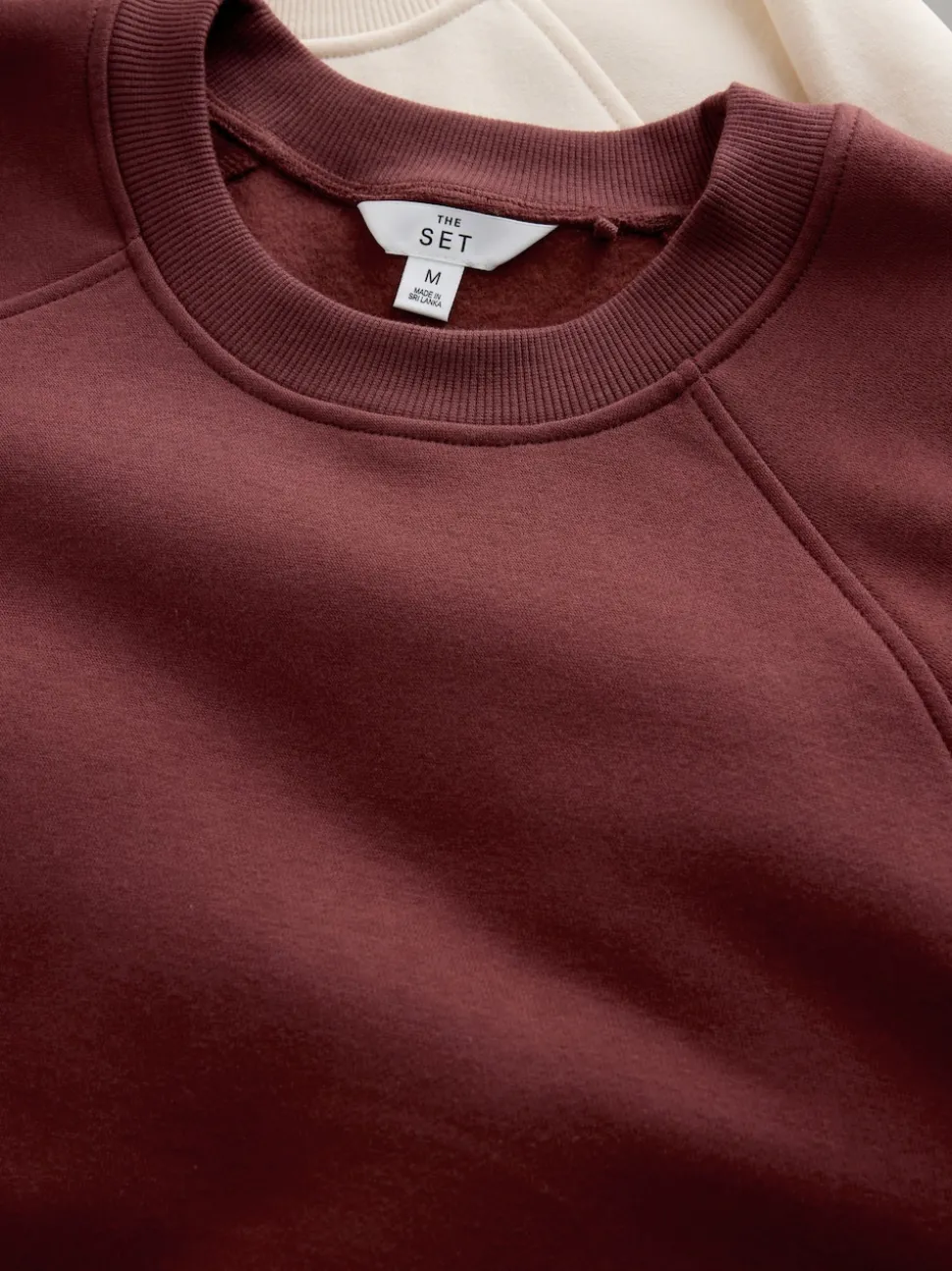 The Set 2 Pack Raglan Sweat Tops Pink/Cream