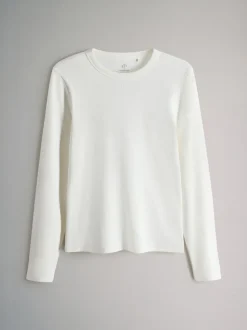 The Set 5 Pack Ribbed Long Sleeve T-Shirts Brown/Pink/White/Stripe