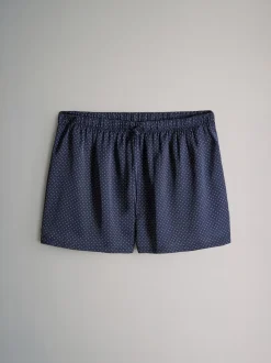 The Set 2 Pack Satin Pyjamas Shorts Burgundy/Navy Polka Dot