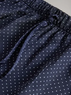 The Set 2 Pack Satin Pyjamas Shorts Burgundy/Navy Polka Dot