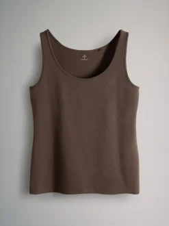 The Set 7 Pack Scoop Neck Vests Chocolate Brown