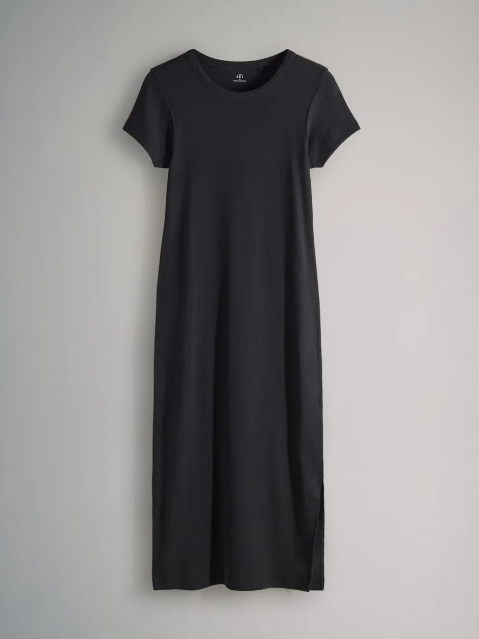 The Set 3 Pack Short Sleeve Ribbed Midi Dresses Black/Chocolate/Charcoal
