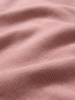 The Set 3 Pack Short Sleeve Ribbed Midi Dresses Black/Mauve Pink/Light Pink