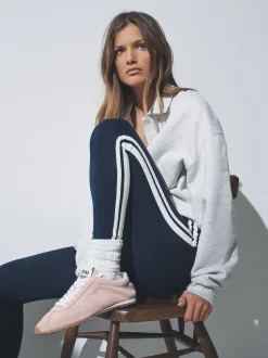 The Set 3 Pack Side Stripe Leggings Black/Navy Blue/Grey