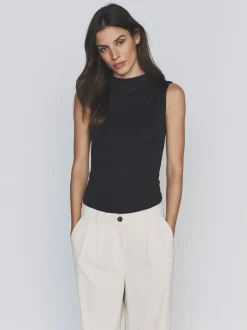 The Set 3 Pack Soft Touch High Neck Tops Balck/Chocolate Brown/White