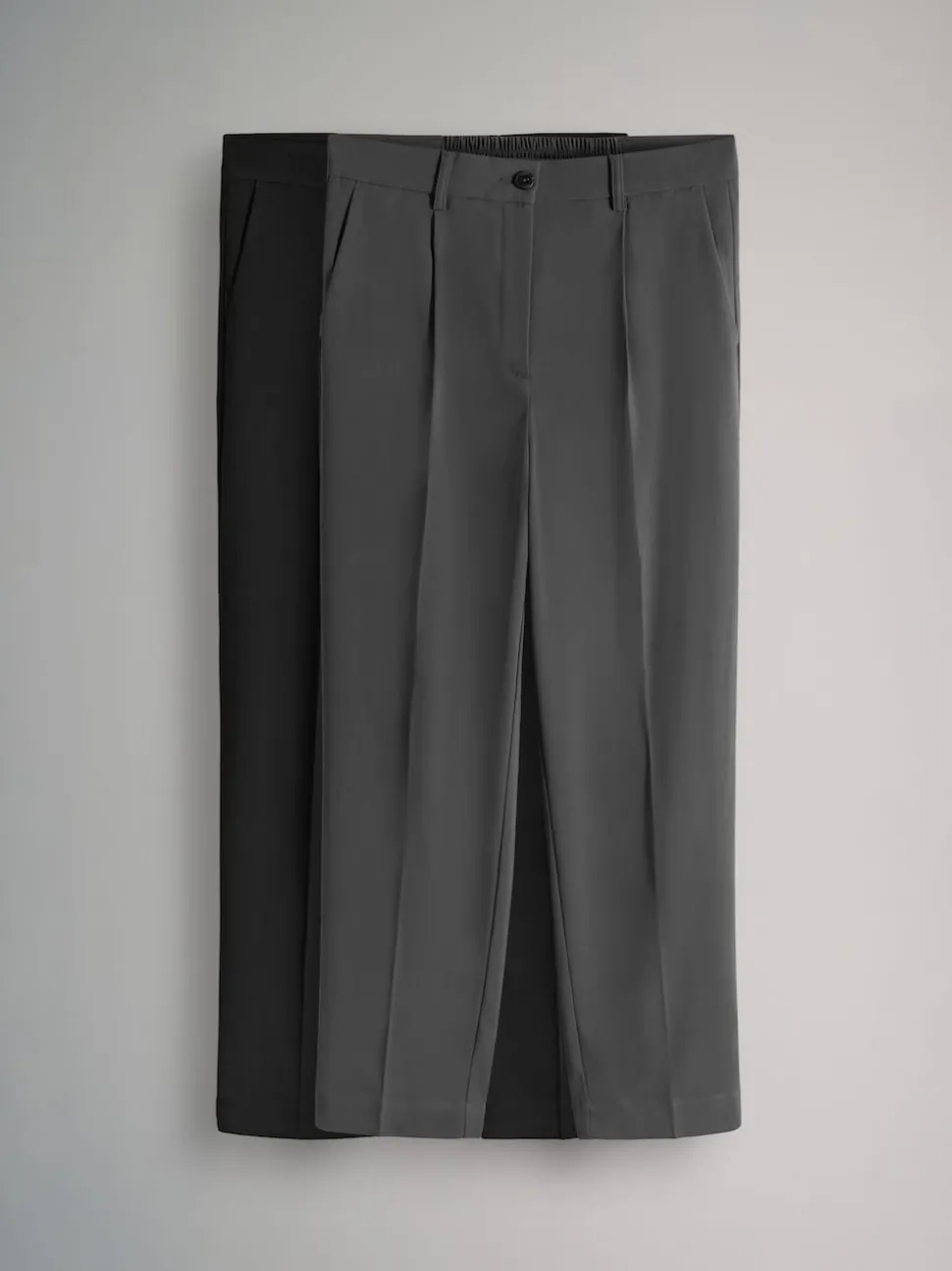 The Set 2 Pack Tapered Smart Trousers Black/Grey