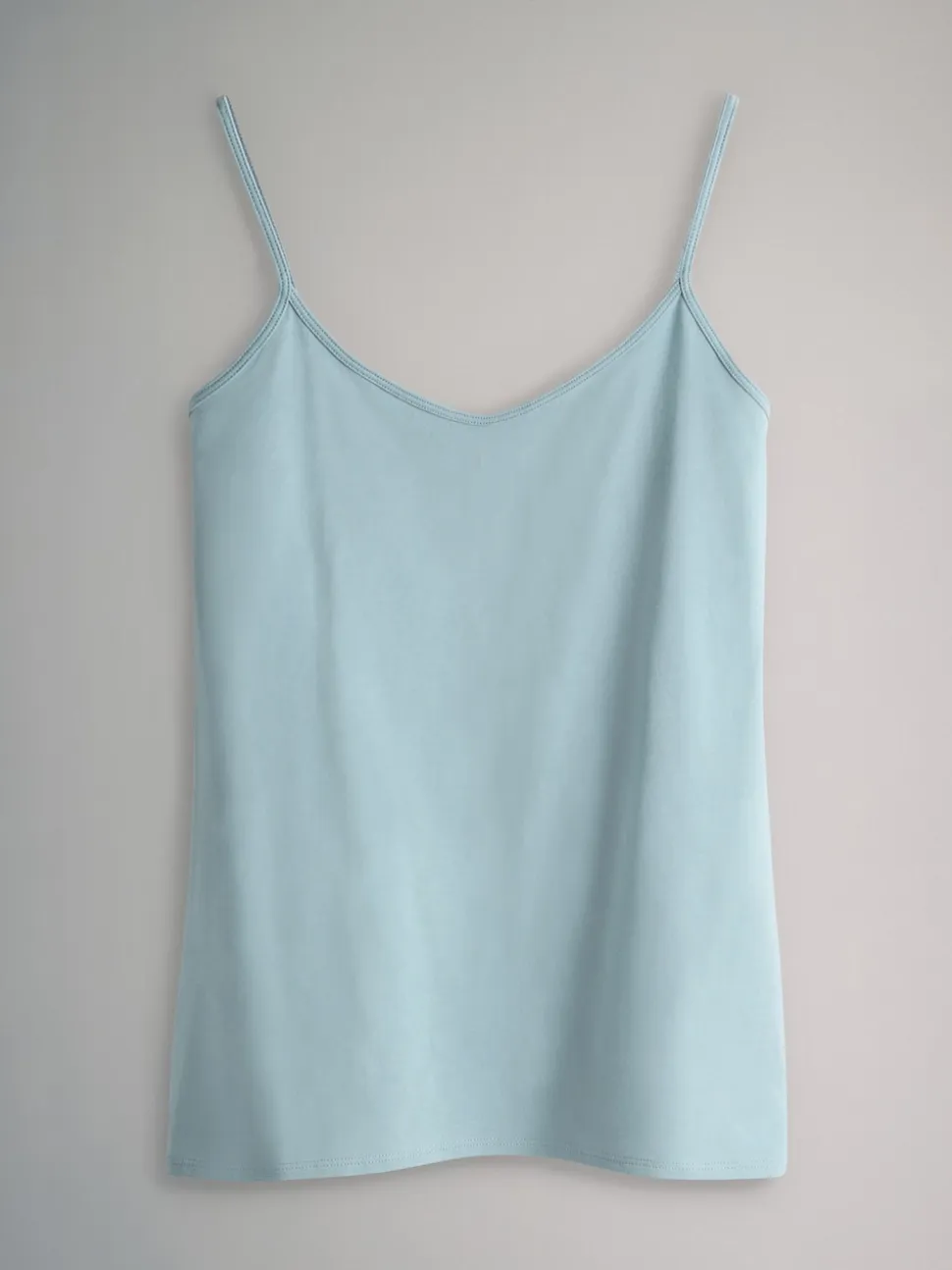 The Set 7 Pack Thin Strap Vest Tops Chocolate Brown/Cream/White/Blues