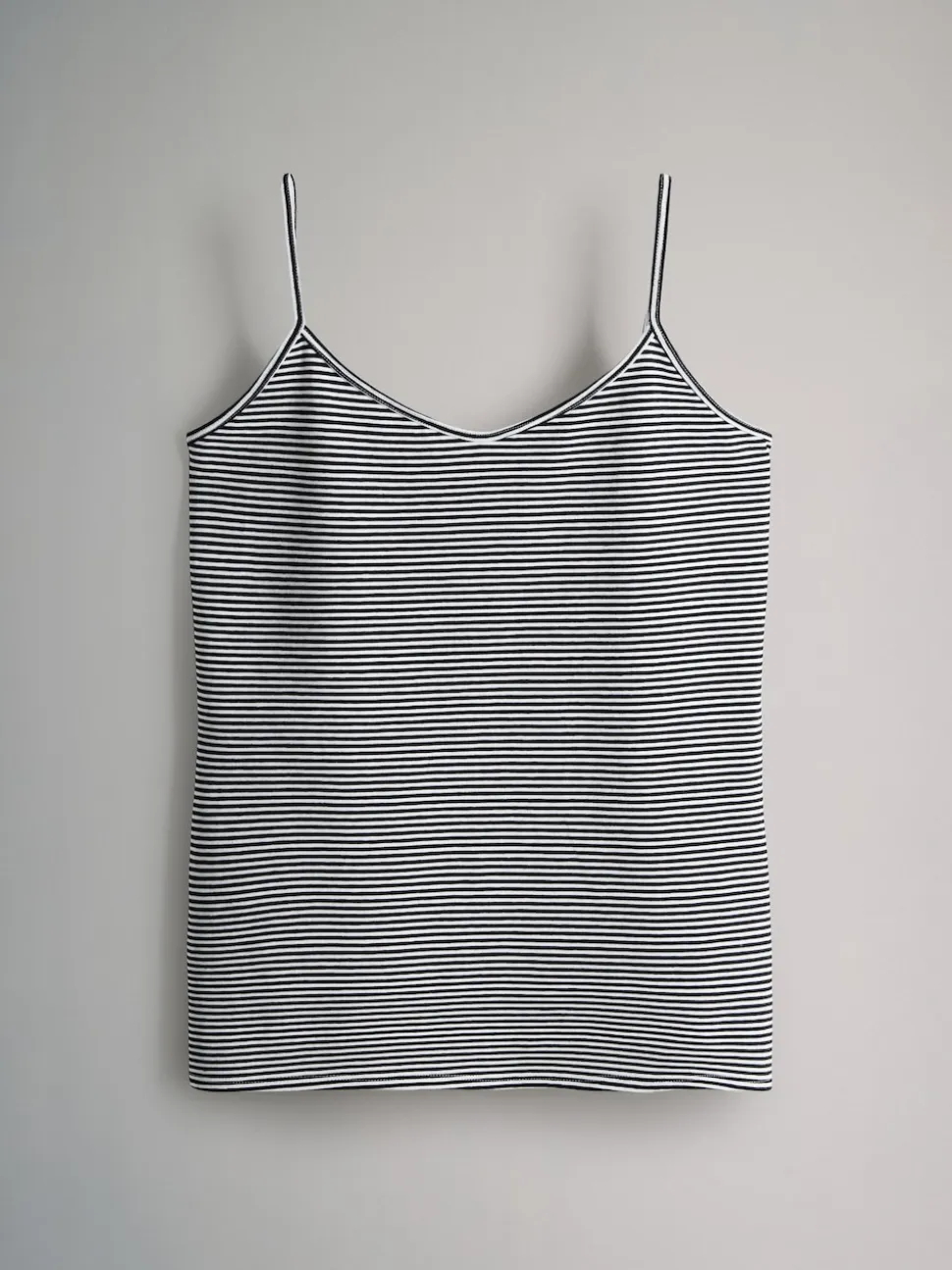 The Set 5 Pack Thin Strap Vest Tops Black/Grey/Stripe/Light Grey Marl/White