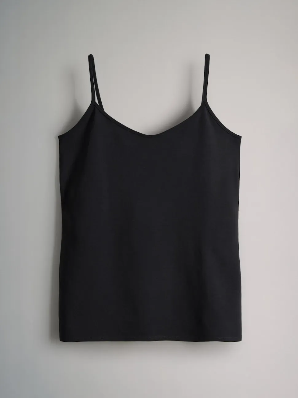 The Set 5 Pack Thin Strap Vest Tops Black/Grey/Stripe/Light Grey Marl/White