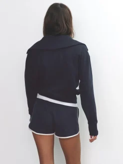 The Set 2 Pack Trophy Neck Long Sleeve Sweat Tops Navy/Cream