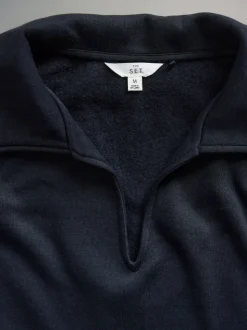 The Set 2 Pack Trophy Neck Long Sleeve Sweat Tops Navy/Cream