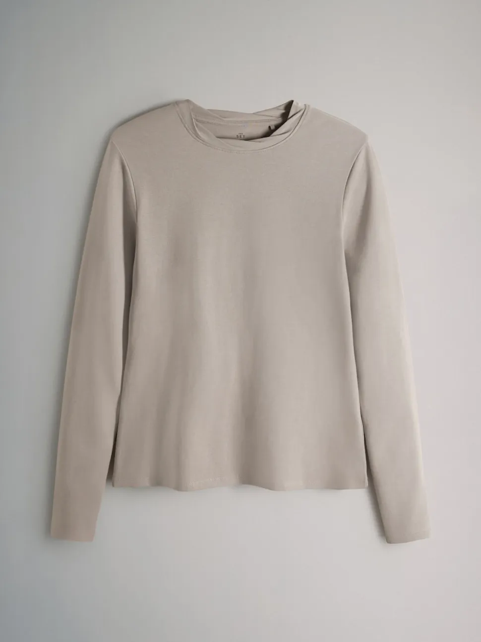 The Set 3 Pack Twist Neck Long Sleeve T-Shirts Chocolate Brown/Taupe Brown/Cream