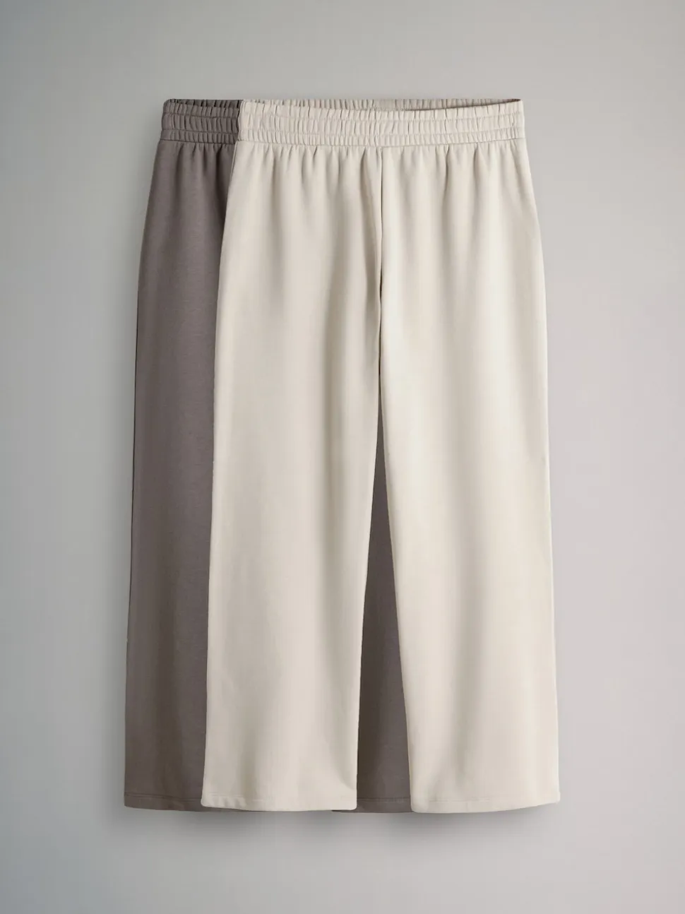 The Set 2 Pack Wide Leg Joggers Brown/Cream