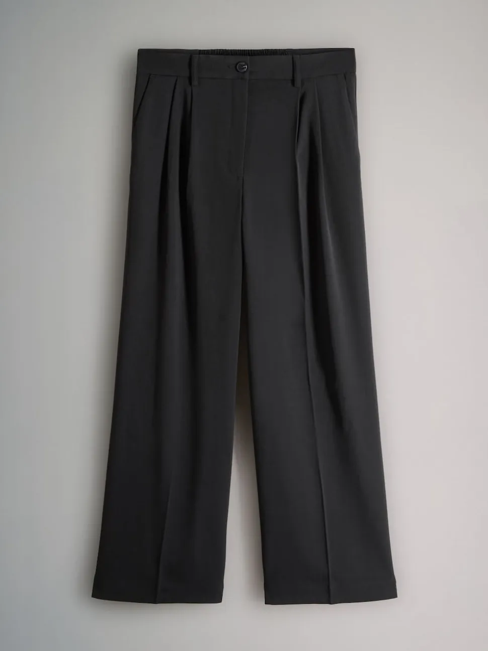 The Set 2 Pack Wide Leg Pleated Trousers Black/Grey