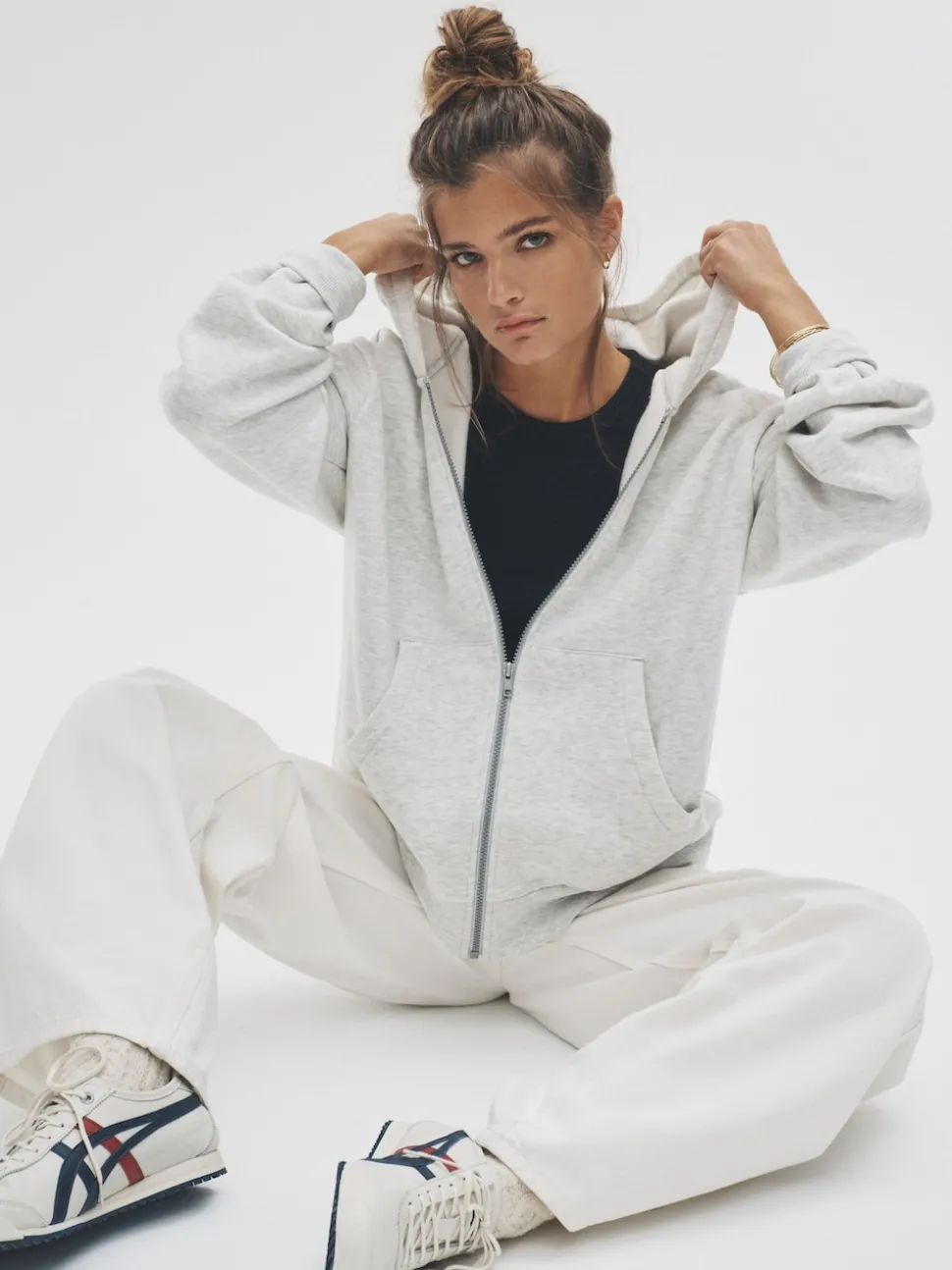 The Set 2 Pack Zip Though Hoodies Black/Grey Marl