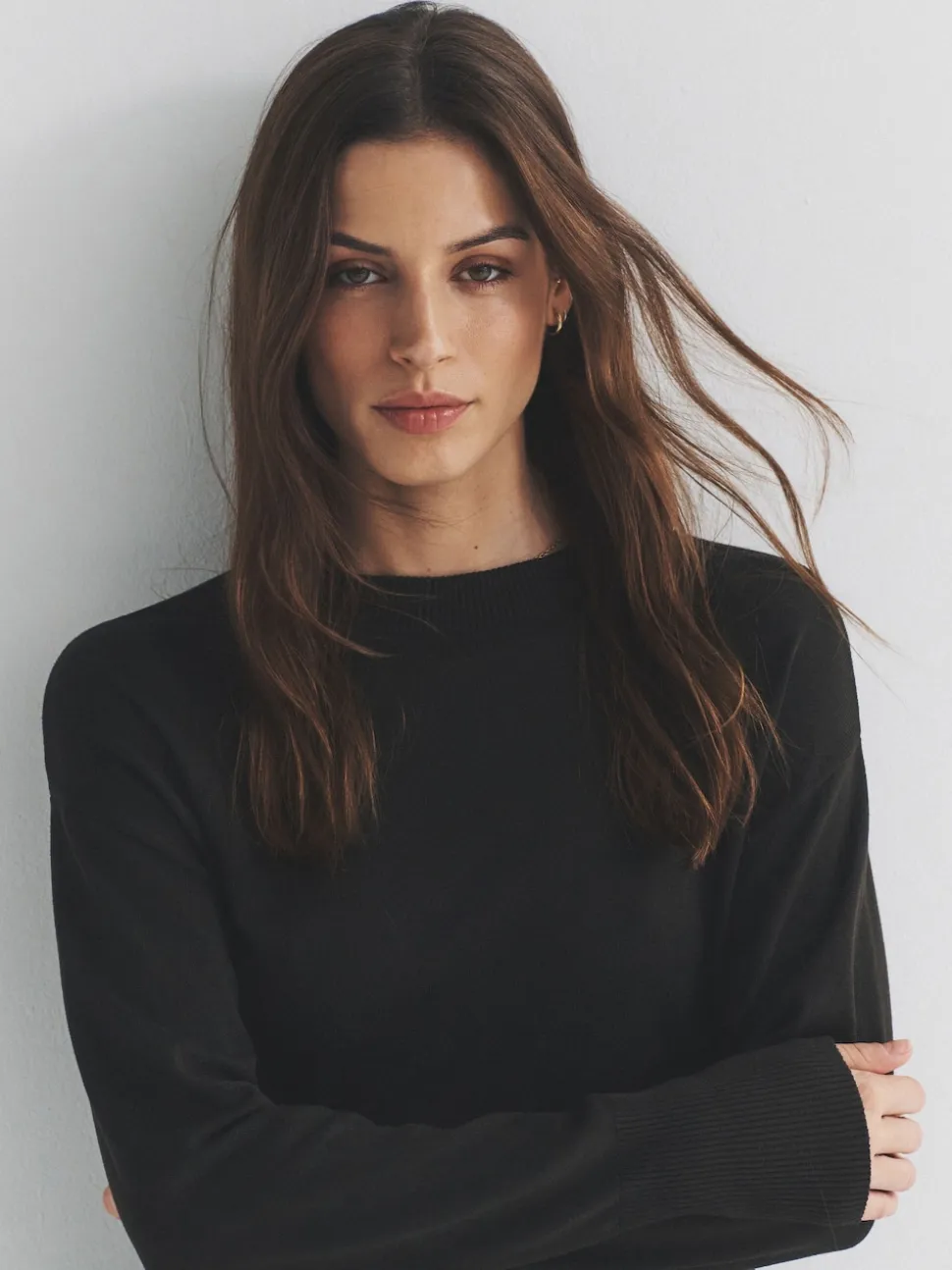 The Set Black/Brown/Neutral 3 Pack Fine Knit Crew Neck Jumpers