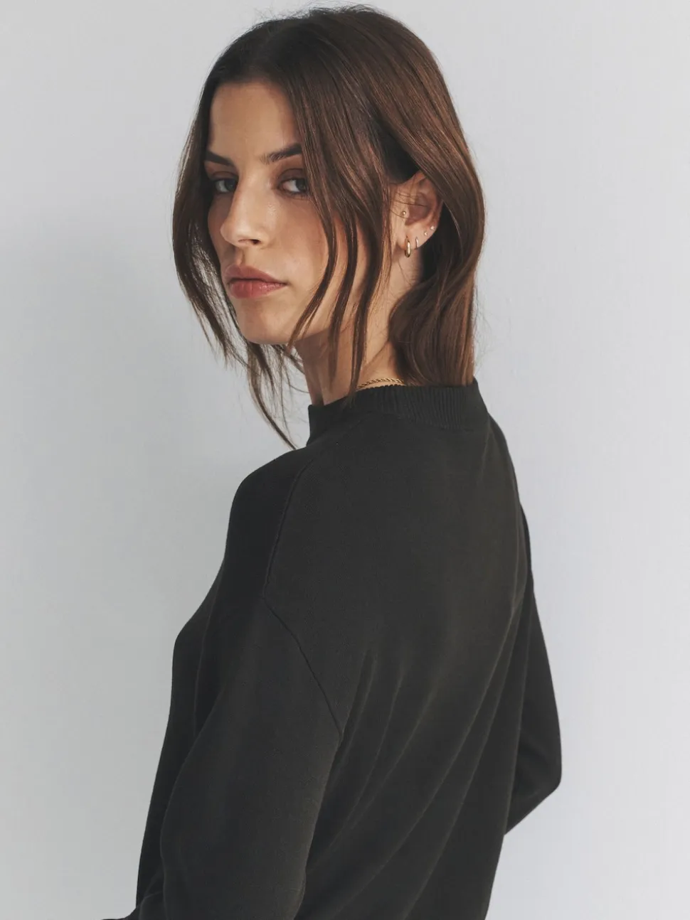 The Set Black/Brown/Neutral 3 Pack Fine Knit Crew Neck Jumpers
