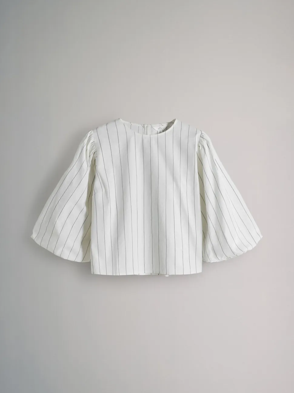 The Set Black/White Pinstripe Puff Sleeve Poplin Blouse 2 Pack